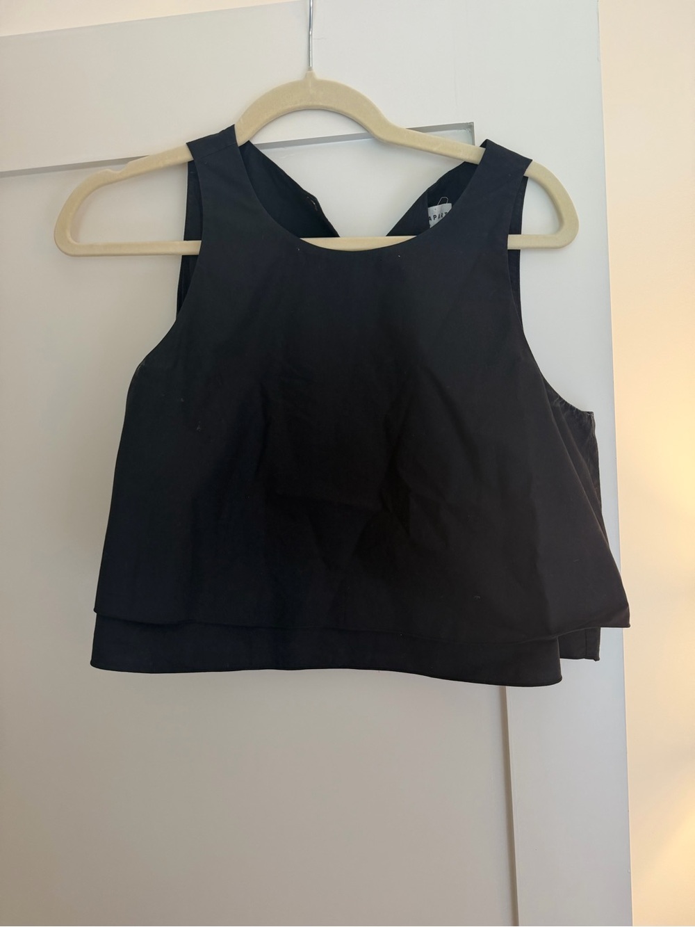 Apiece Apart Black Layered Crop Tank